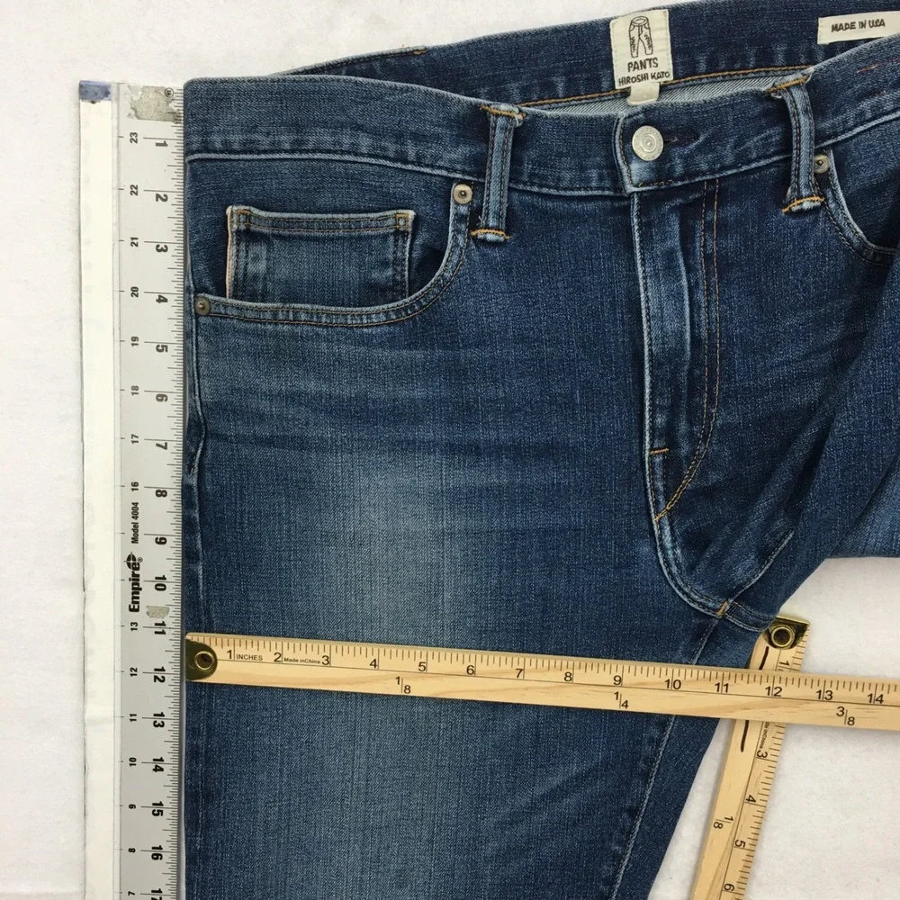 Kato by Hiroshi Kato The Pen Slim Selvedge Jeans Blue Rain Wash Mens 34 USA Made